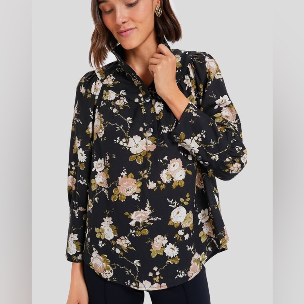 Floral Black Women's Top